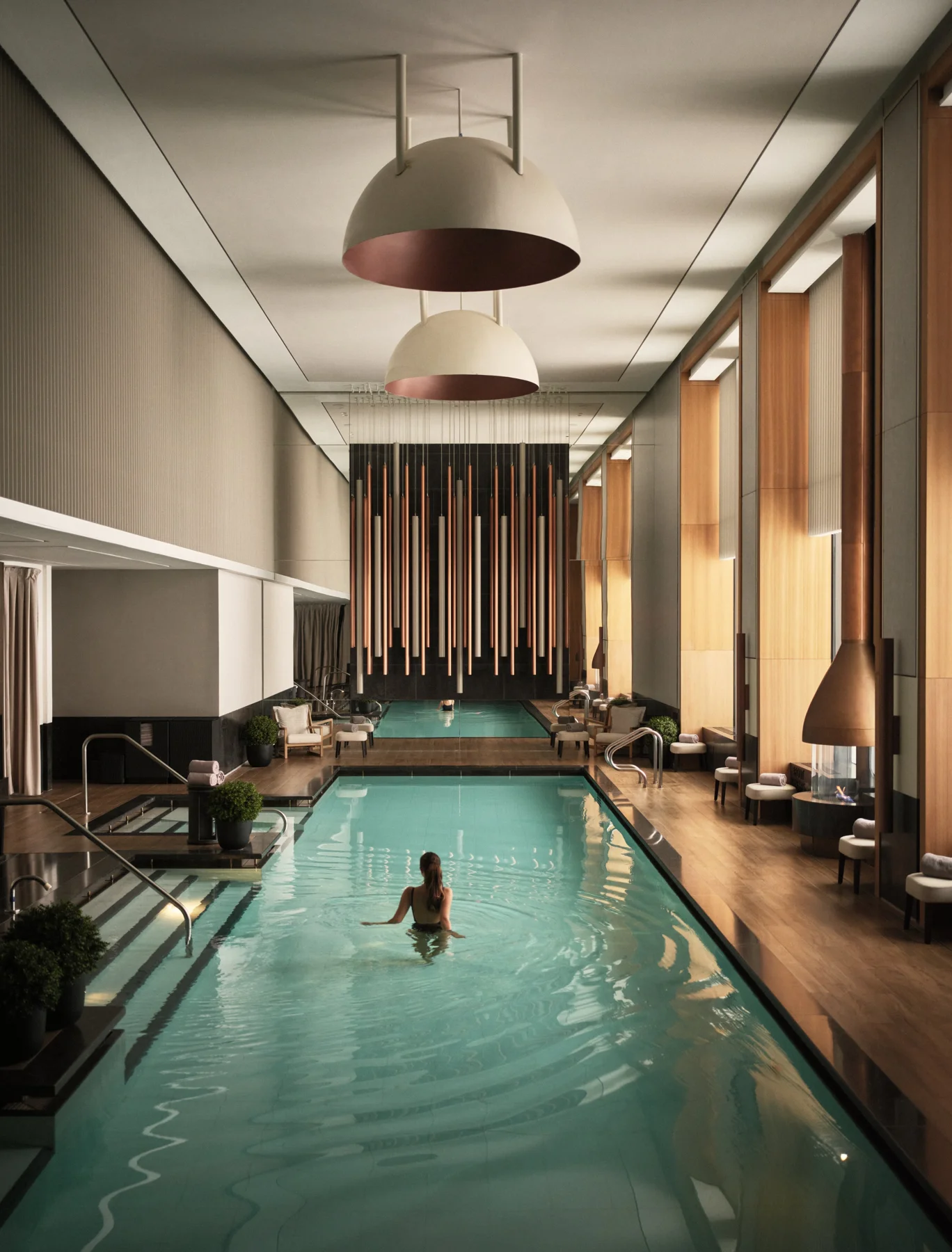 Piscina interna do Aman Spa em Nova York