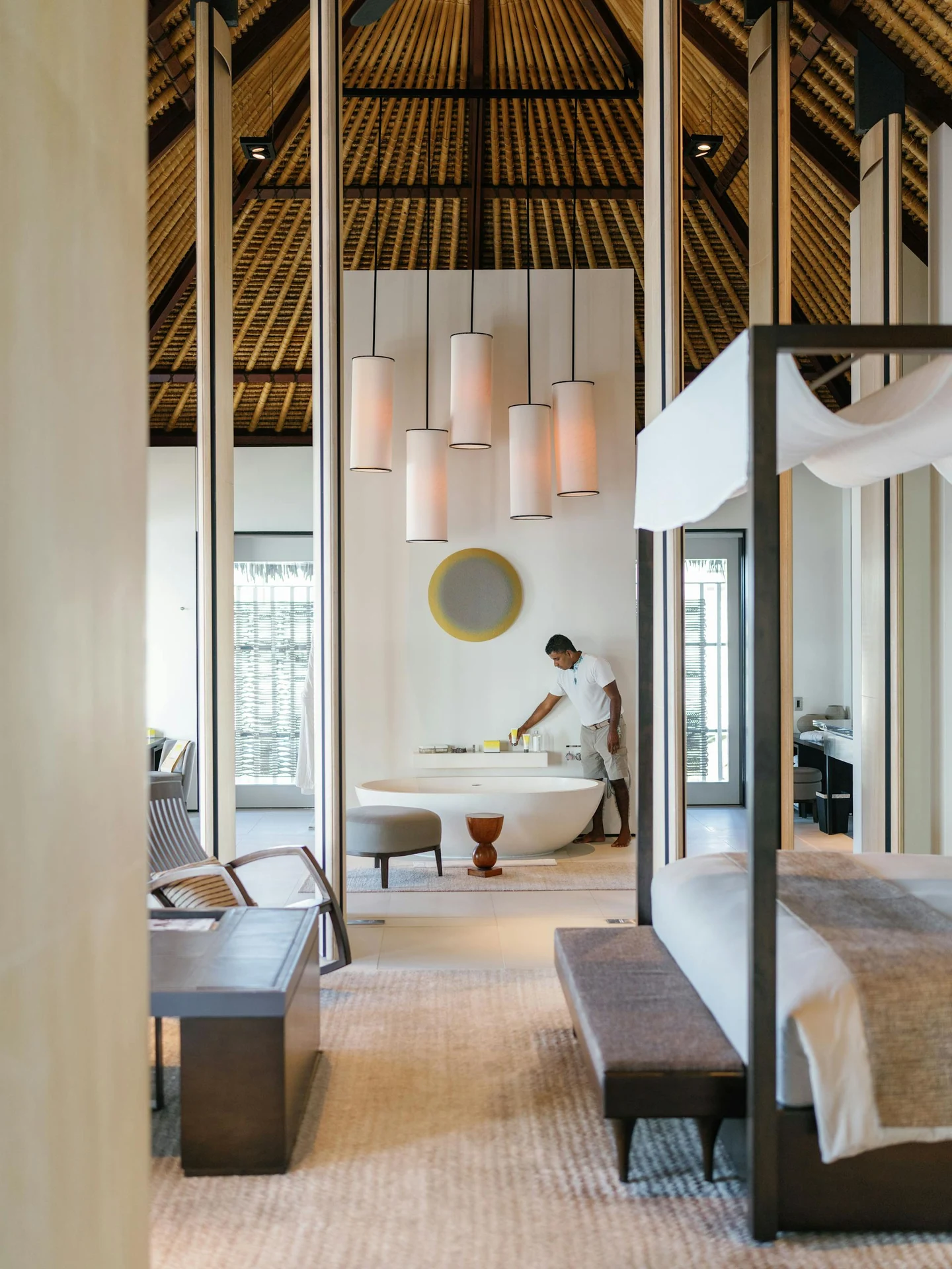 Interior de uma Garden Water Villa do Cheval Blanc Randheli