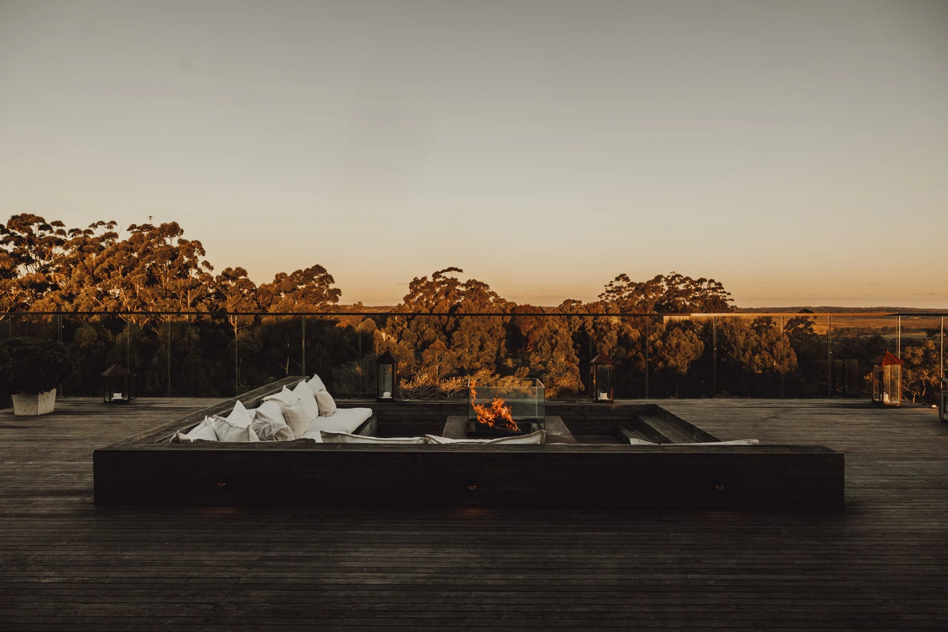 Terraço do Fasano Punta del Este ao pôr do sol