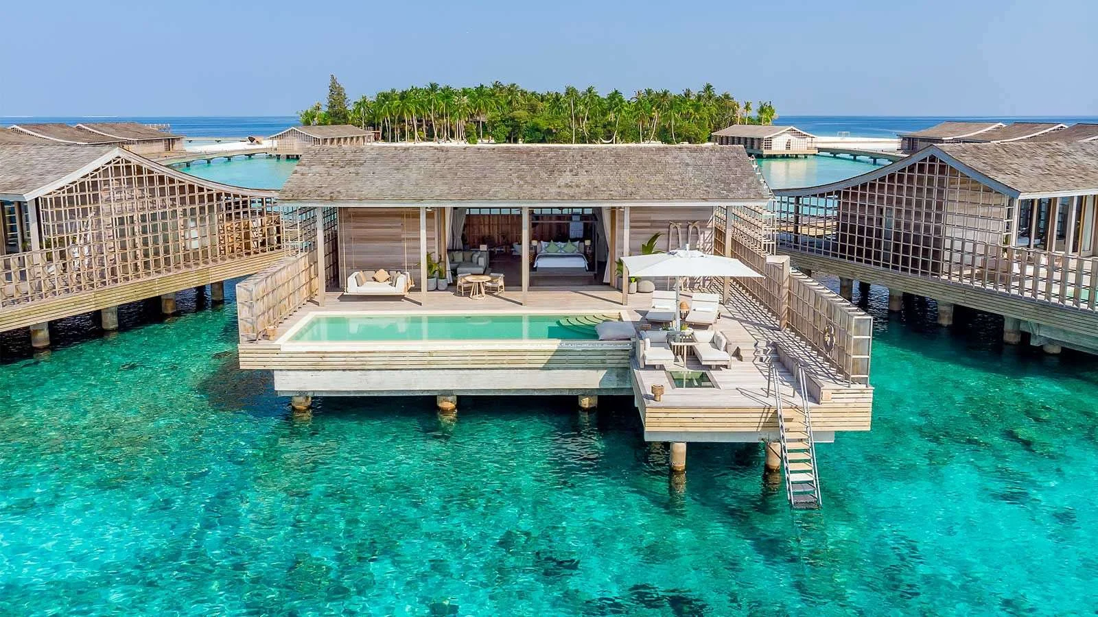 Residência sobre a água com piscina privativa no Kudadoo Maldives